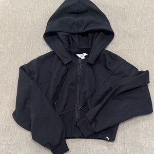 Black Cropped Hoodie